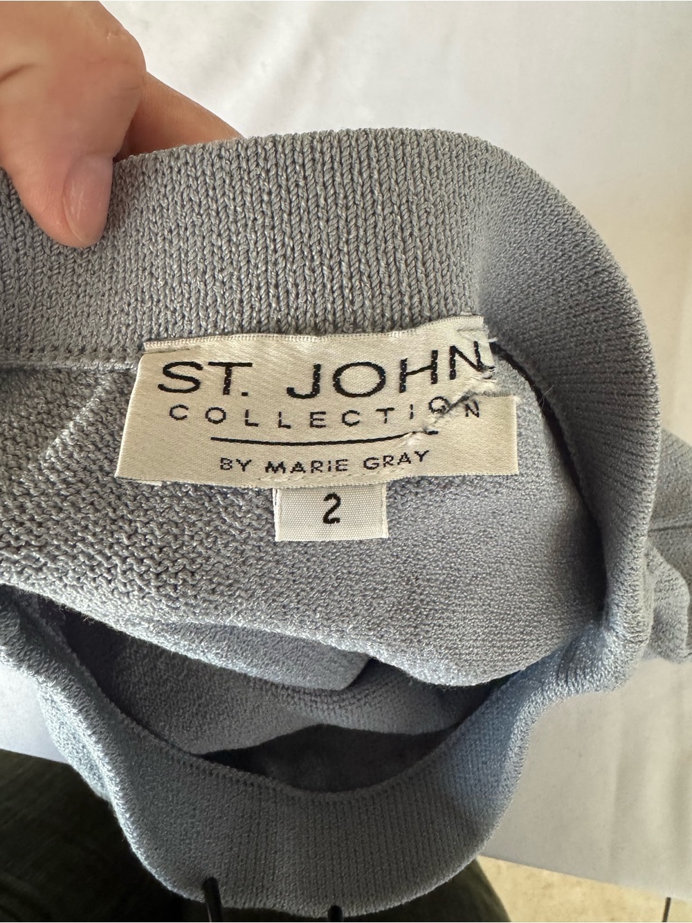 St. John Collection by Marie Ligh Blue Knit Pencil Skirt - Size 2 - Picture 3 of 4